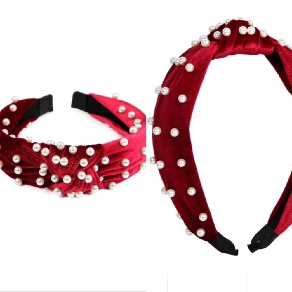 🆕Just In, Red headband with pearl beads